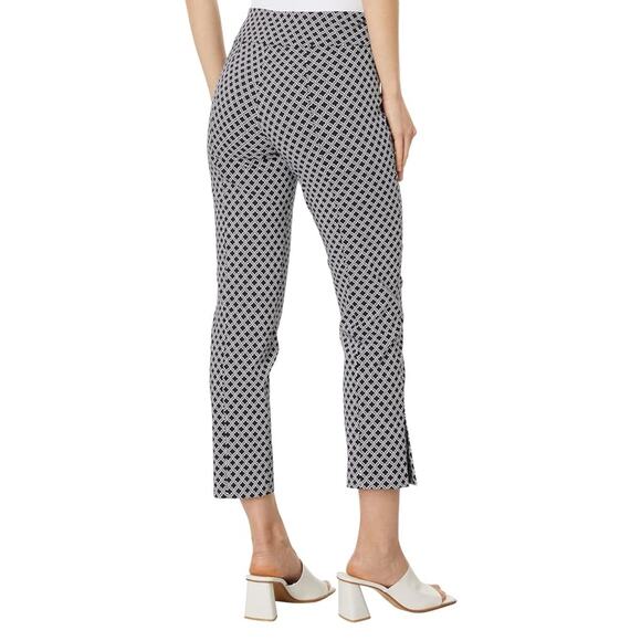 Elliott Lauren Lattice - Pull-On Crop w/Side Vent Detail Black/White 8 EUC - Picture 3 of 9